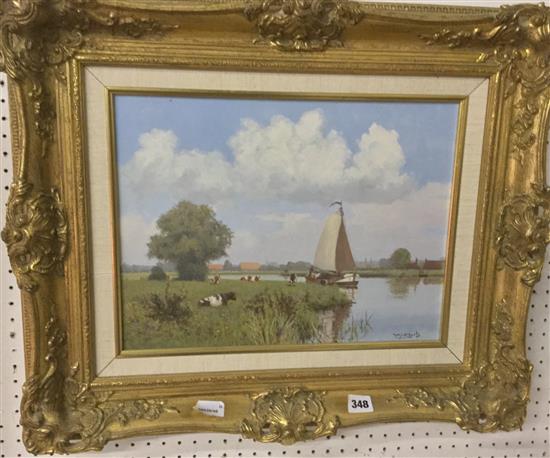 W J Alberts, oil, pastoral scene